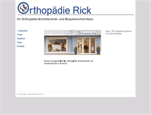 Tablet Screenshot of orthopaedie-rick.ch